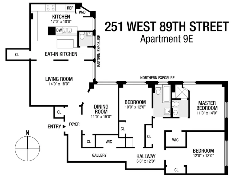 251 West 89th Street, 9E | floorplan | View 12