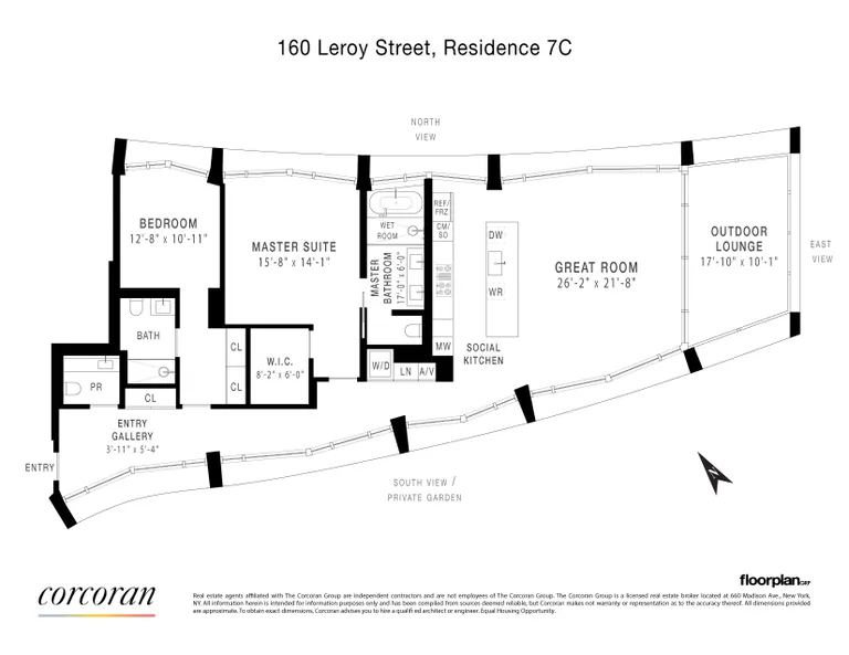 160 Leroy Street, NORTH7C | floorplan | View 8