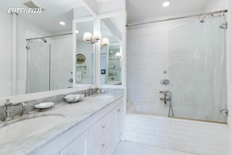 New York City Real Estate | View 324 1st Street | Luxurious en suite master bath has double sinks. | View 6