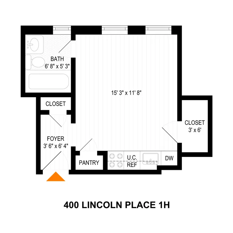 400 Lincoln Place, 1H | floorplan | View 5