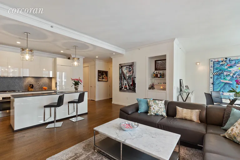 New York City Real Estate | View 4 West 21st Street, 10B | Living Room to Open Kitchen | View 3