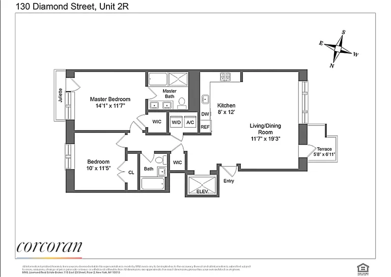 130 DIAMOND STREET, 2B | floorplan | View 16