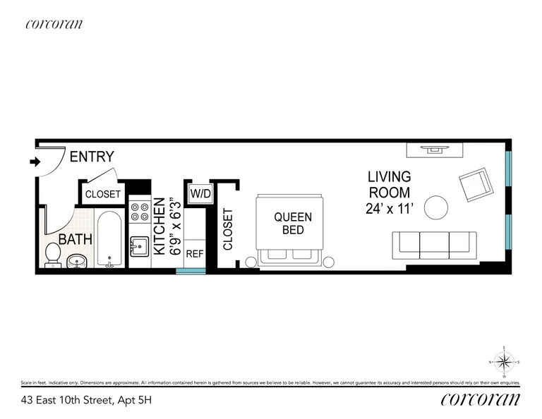 New York City Real Estate | View 43 East 10th Street, 5H | Alternative Floor Plan | View 6