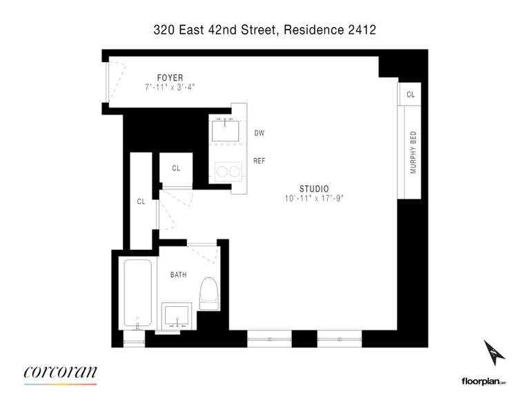 320 East 42Nd Street, 2412 | floorplan | View 6