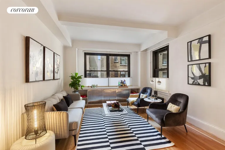 New York City Real Estate | View 230 Central Park West, 3E | Living Room with Two Exposures | View 3