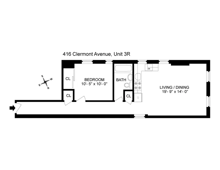 416 Clermont Avenue, 3R | floorplan | View 7