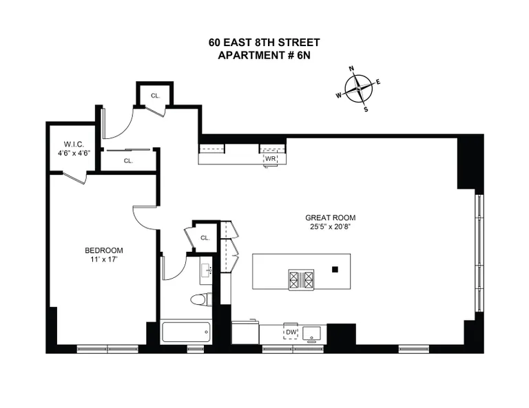 60 East 8th Street, 6N | floorplan | View 5