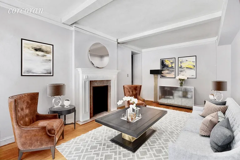 New York City Real Estate | View 333 East 43rd Street, 909 | Staged Living Room | View 2