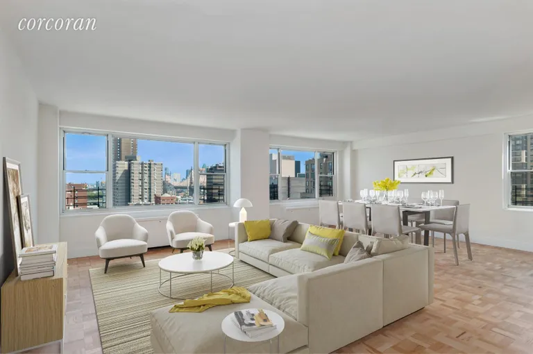 New York City Real Estate | View 340 East 64th Street, 18L | Living Room/Dining Room | View 2
