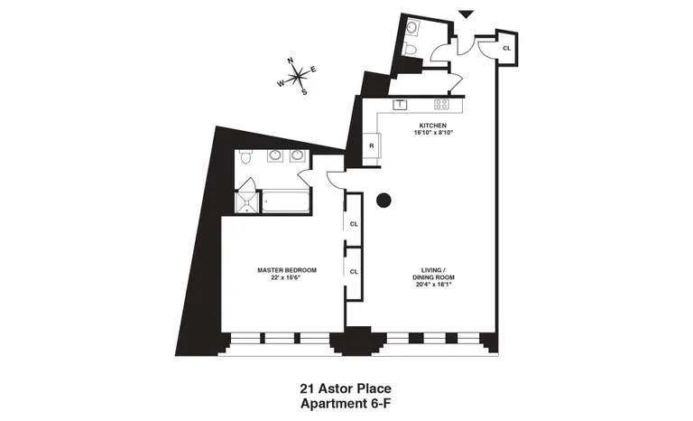 21 Astor Place, 6F | floorplan | View 5
