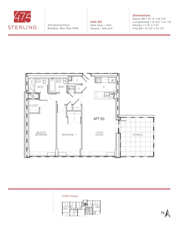 475 Sterling Place, 5G | floorplan | View 6