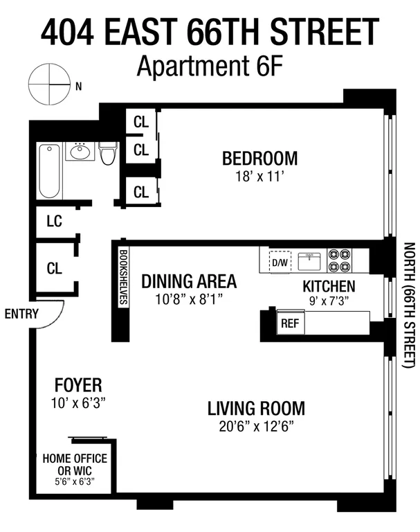 404 East 66th Street, 6F | floorplan | View 7