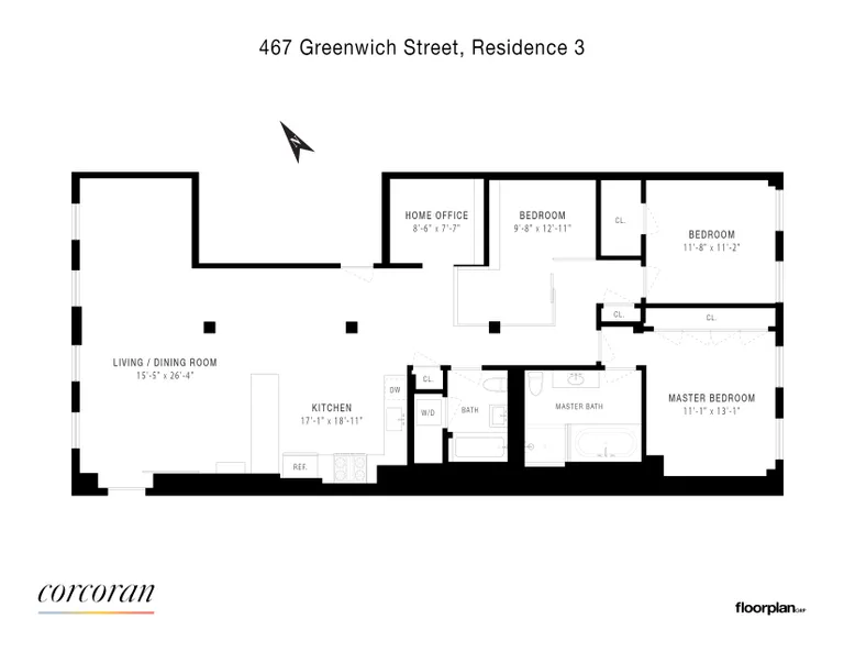 467 Greenwich Street, 3 | floorplan | View 14