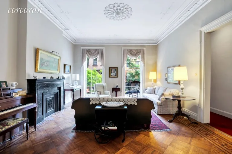 New York City Real Estate | View 12 Monroe Place, 1 | Front Parlor  | View 2