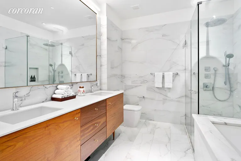 New York City Real Estate | View 509 Pacific Street, 3H | Master Bath in Calacatta Marble with Radiant Floor | View 6