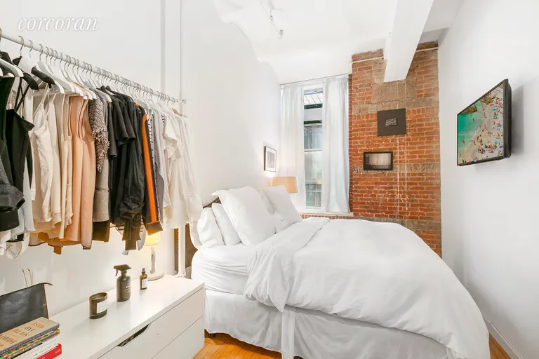 New York City Real Estate | View 439 Lafayette Street, 2B | Beautiful bedroom with 11ft beamed ceiling | View 2