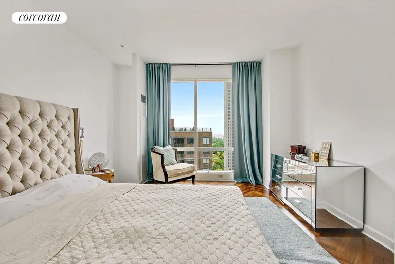 New York City Real Estate | View 230 West 56th Street, 52A | Park Facing Master Bedroom | View 4