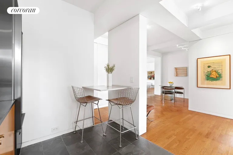 New York City Real Estate | View 5 Riverside Drive, 19D | Eat-in kitchen leading to dining area | View 6
