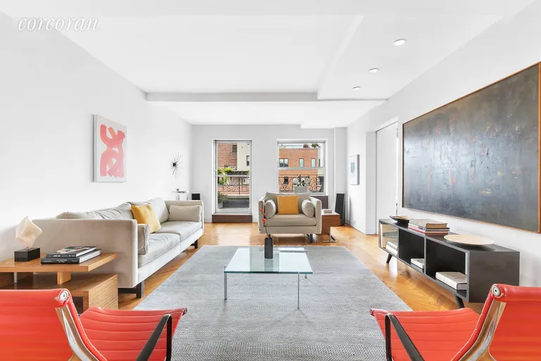 New York City Real Estate | View 5 Riverside Drive, 19D | Expansive living area leading to terrace | View 2