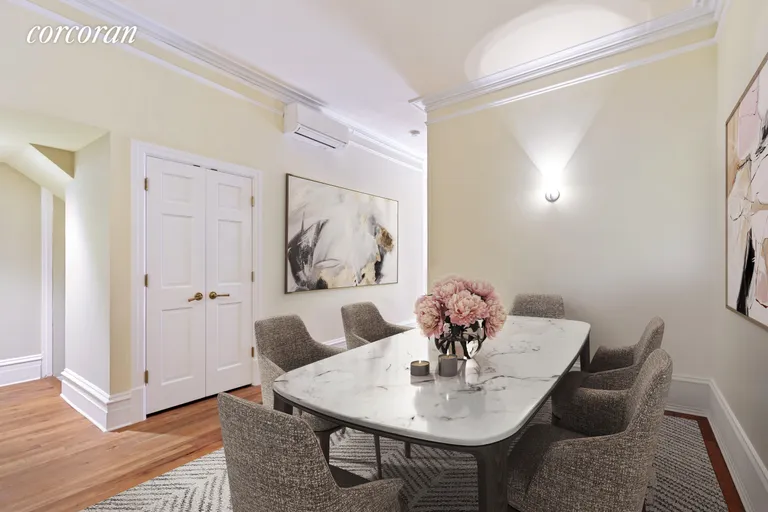 New York City Real Estate | View 489 Hudson Street, 1 | Virtually Staged Dining Room | View 2