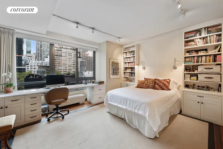 New York City Real Estate | View 100 United Nations Plaza, 9B | South-facing master bedroom with built-ins | View 3