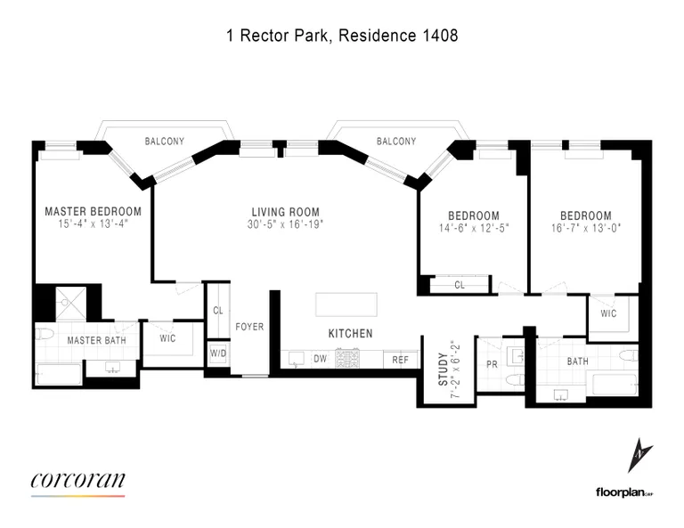 333 Rector Place, 1408 | floorplan | View 13