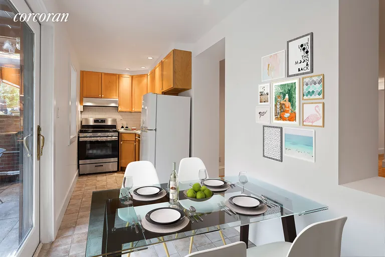 New York City Real Estate | View 395 Pacific Street, 1 | Eat-in kitchen with access to garden.  | View 2