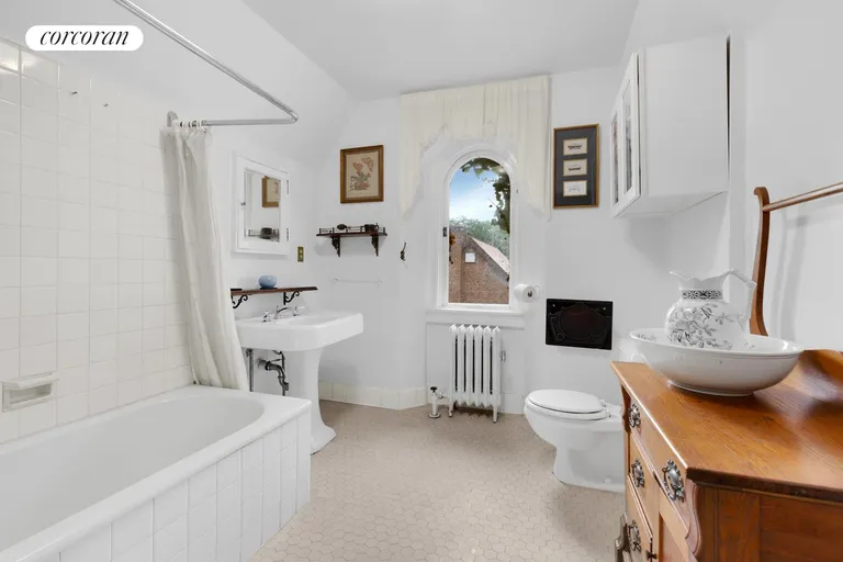 New York City Real Estate | View 17 Bow Street | Windowed Bathroom | View 10