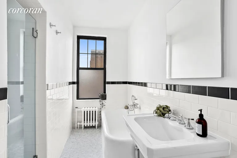 New York City Real Estate | View 170 Second Avenue, 9B | Original 5.5ft cast iron tub and a separate shower | View 6