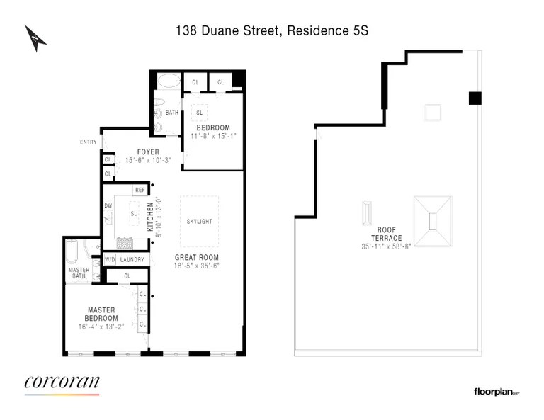 138 Duane Street, 5S | floorplan | View 9