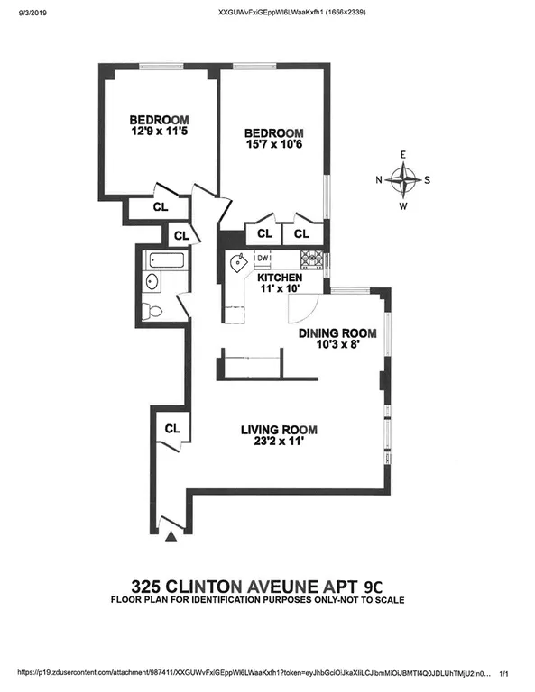325 Clinton Avenue, 9C | floorplan | View 6