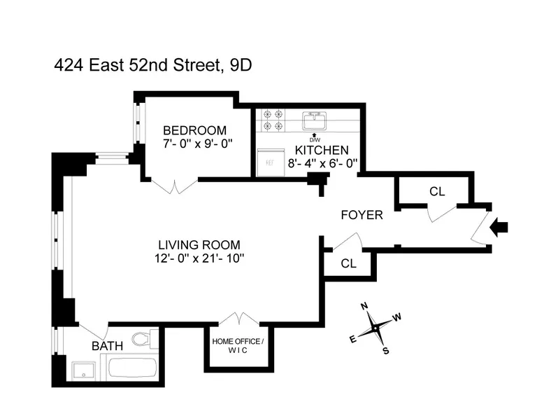 424 East 52nd Street, 9D | floorplan | View 6