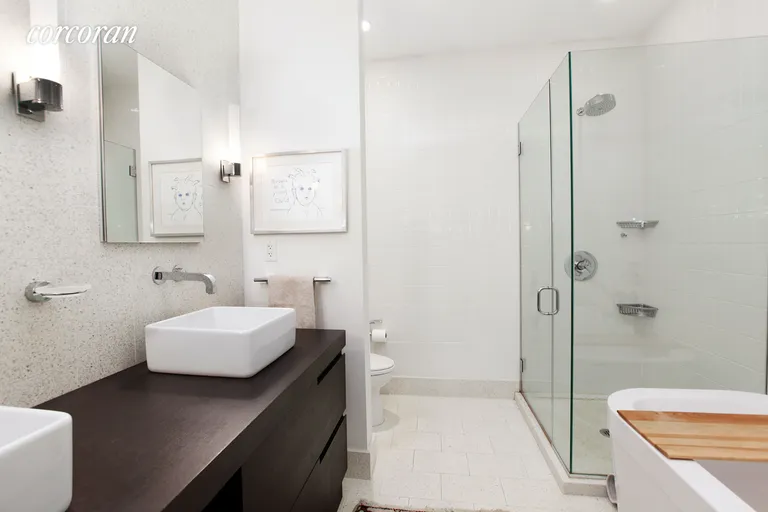 New York City Real Estate | View 360 Furman Street, 435 | Luxurious Spa-Like Bathroom with Soaking Tub | View 5
