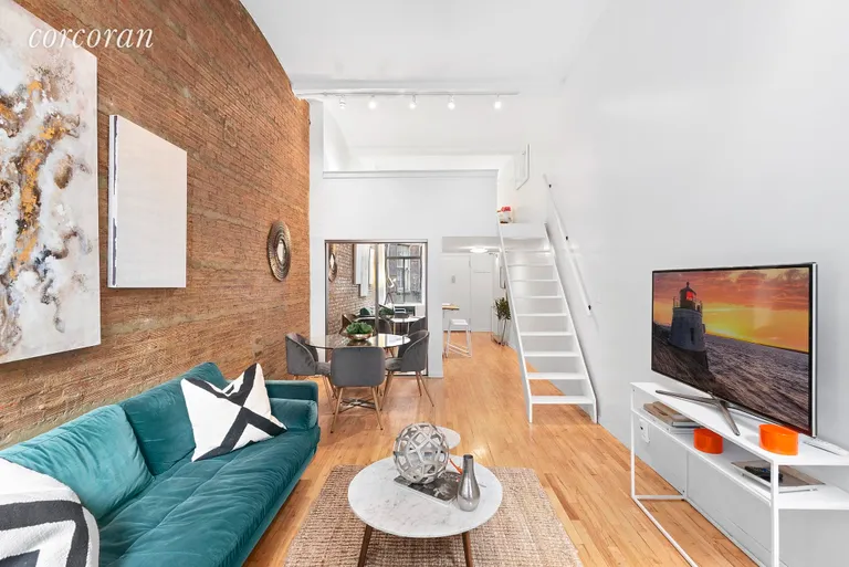 New York City Real Estate | View 39 East 12th Street, 203 | Reverse view showing sleep loft! | View 2