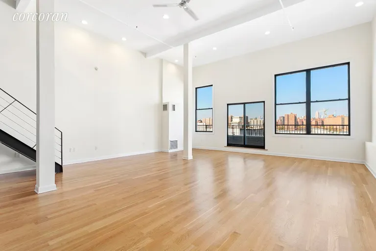 New York City Real Estate | View 50 BRIDGE STREET, 610 | Terrace Directly Off Living Room With Skyline View | View 2