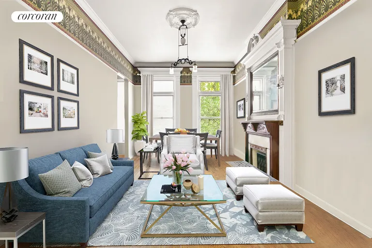 New York City Real Estate | View 849 Carroll Street, 2 | Virtually staged living room | View 2