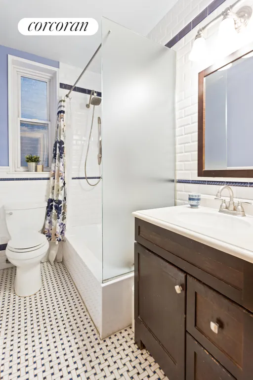 New York City Real Estate | View 530 1st Street, 1 | Newly Renovated Main Bathroom off the Hall | View 7