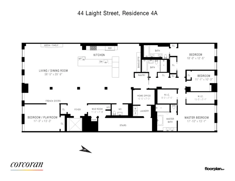 44 Laight Street, 4A | floorplan | View 9