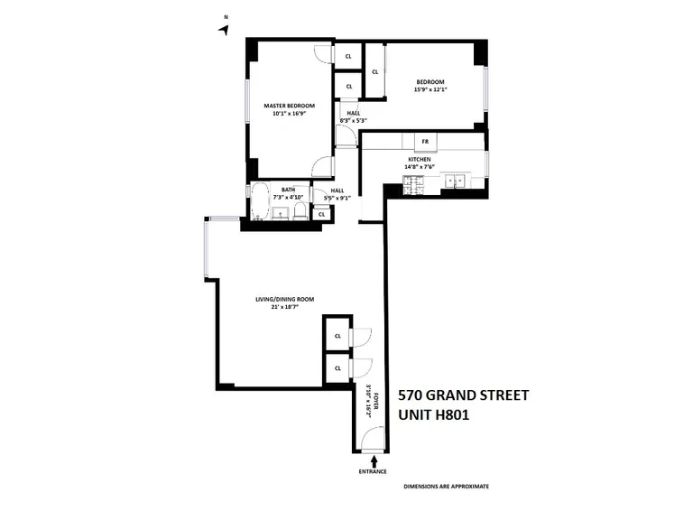570 Grand Street, H801 | floorplan | View 8