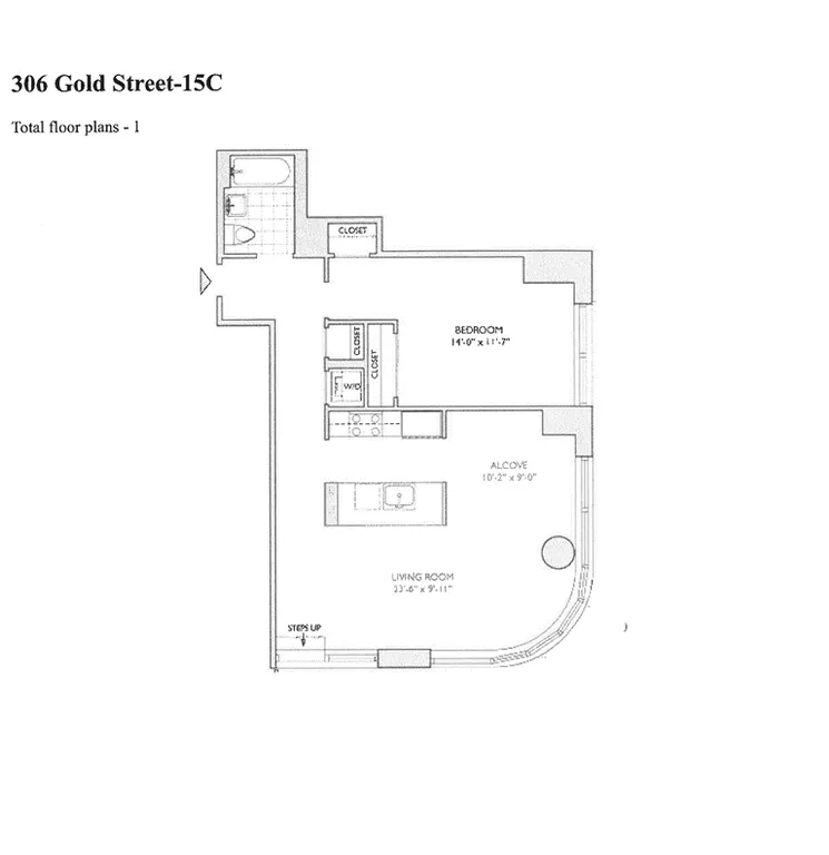 306 Gold Street, 15C | floorplan | View 6