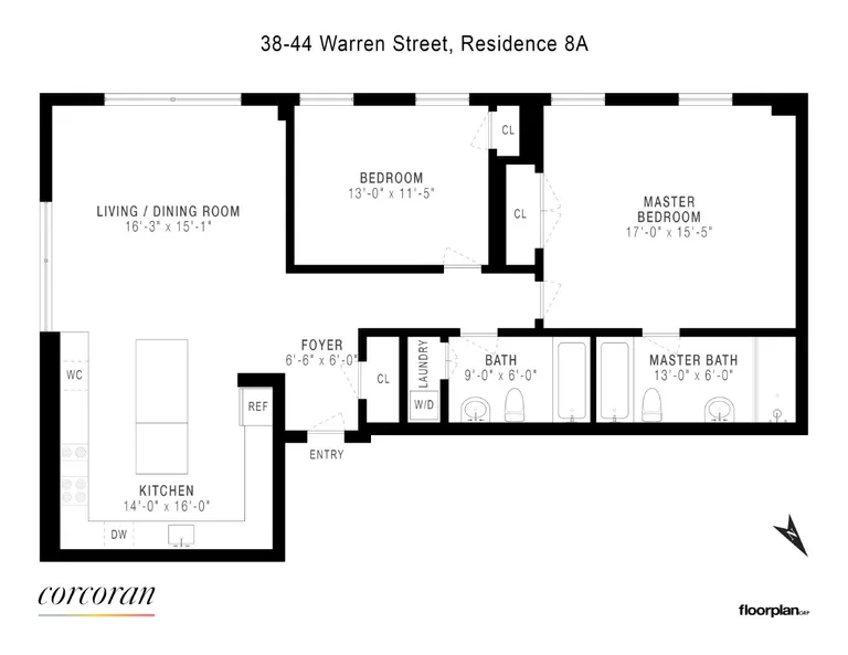 38 Warren Street, 8A | floorplan | View 7