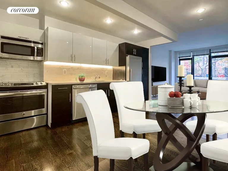 New York City Real Estate | View 148 East 98th Street, 2A | Kit & dining area - STAGED | View 2