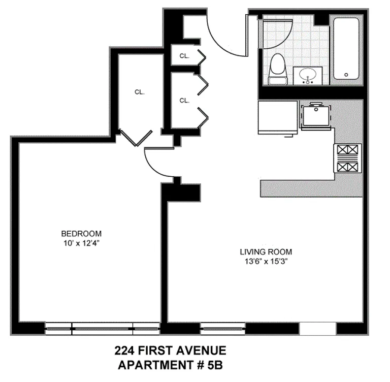 224 First Avenue, 5B | floorplan | View 5