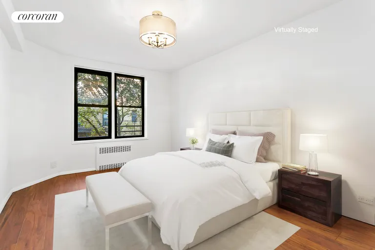 New York City Real Estate | View 30 East 9th Street, 3II | 
Bedroom - virtually staged | View 3