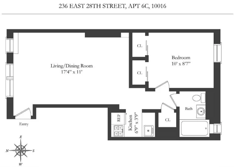 236 East 28th Street, 6C | floorplan | View 9