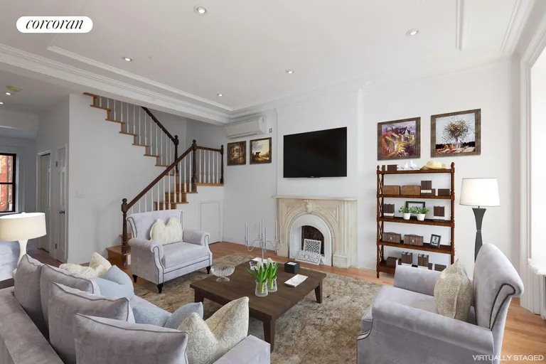 New York City Real Estate | View 115 Cambridge Place | Middle Duplex Living Room | View 4