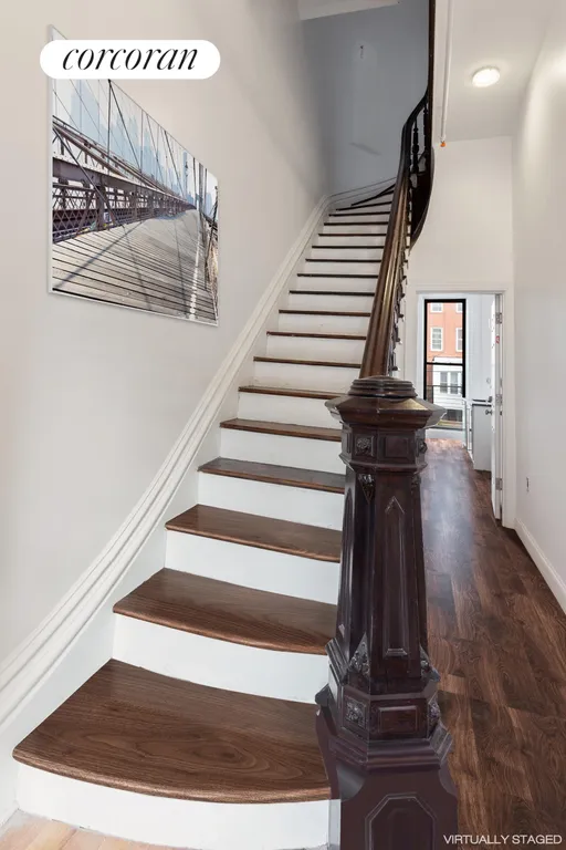 New York City Real Estate | View 115 Cambridge Place | Staircase to 2nd & 3rd Apartments | View 7
