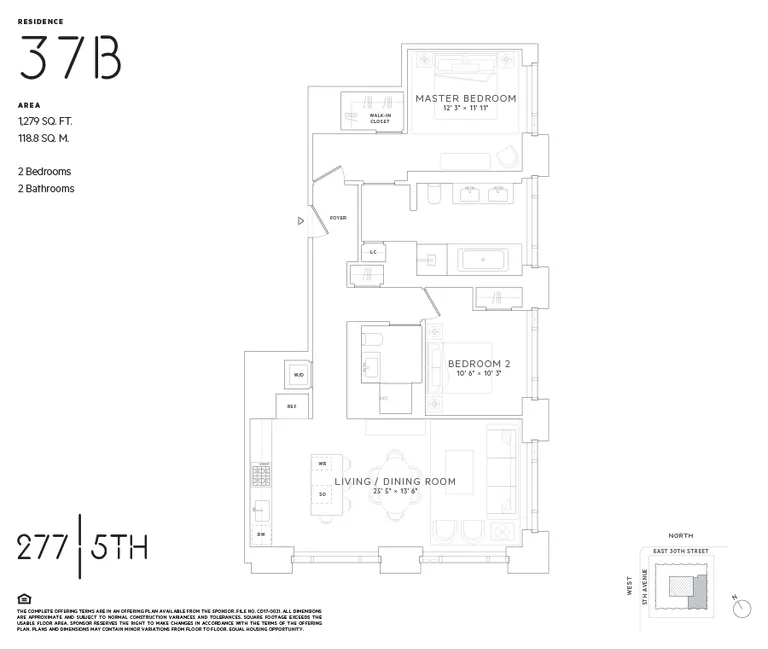 277 Fifth Avenue, 37B | floorplan | View 7