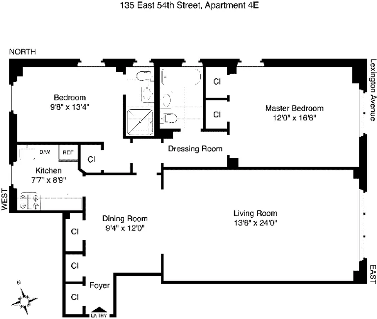 135 East 54th Street, 4E | floorplan | View 5