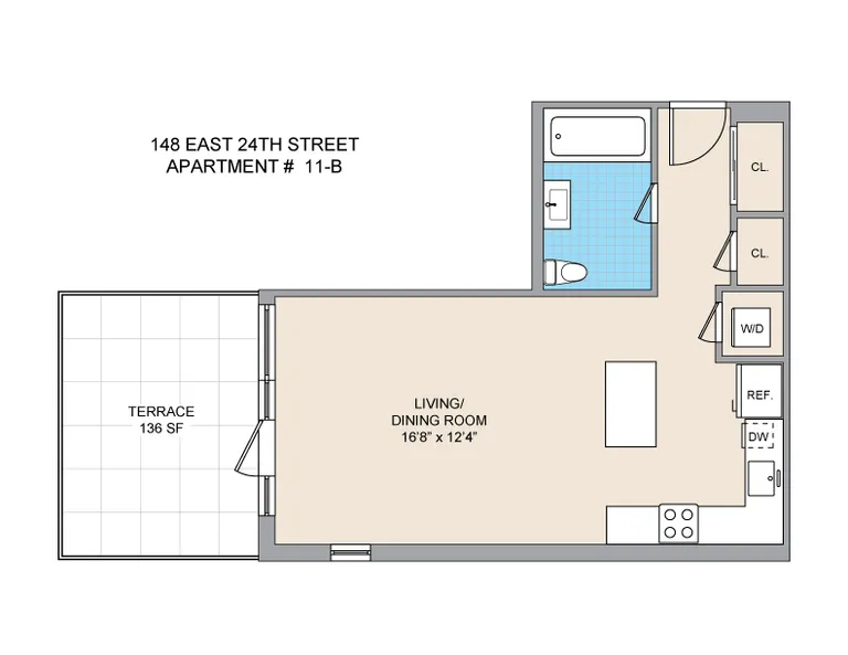 148 East 24th Street, 11B | floorplan | View 4